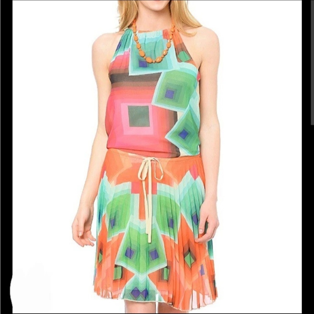 Desigual Multi-colored Pleated Dress - Size: 40 (US M/L) - Preowned